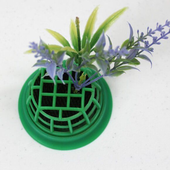 Vintage Green Flower Frog – Mid-Century Plastic Cage with Metal Pins – Florals - Picture 2 of 6